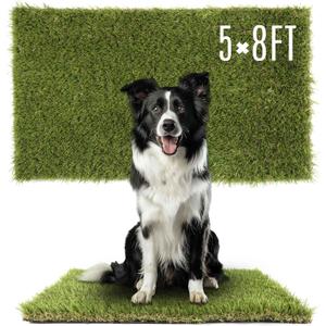 1.38" Artificial Grass Turf 5 x 8 FT, Indoor Outdoor Garden Lawn Landscape Patio Turf Grass Rug, Dog Grass Turf Pads Mat, Thick Fake Faux Turf, Dog Pets Grass Mats for Puppy Training