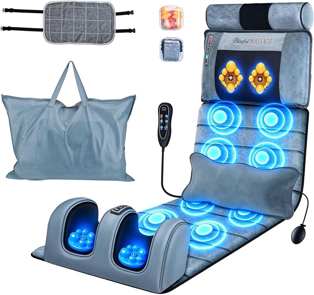 Full Body Massage Mat with Heat, Electric Heated Massage Pad Cushion