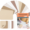 Iron On Patches for Clothes 24pcs, Iron On Patches for Jeans, Cotton Denim Repair Patch for Inside Jeans Fabric Kit, Jeans Knee, Pants, Clothing 3" by 41/4" White&Beige&Khaki