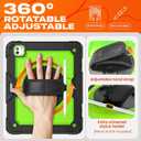 SEYMAC stock Case for iPad Pro 13-inch M5-M4 2025-2024, Shockproof Heavy Duty Case with Screen Protector, Pencil Holder, Rotating Stand, Hand Strap, Shoulder Strap, Green