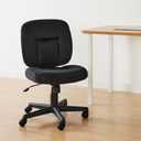 Amazon Basics Low-Back Office Desk Chair with Back Support, Adjustable Height, 360 Degree Swivel, Fabric Upholstery, Rolling, Black