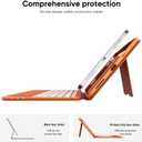 PAUL B for iPad 11th/10th Gen Case with Keyboard 11/10.9 inch A16 2025/2022,Handbag Design Wireless Keyboard Cover for iPad 11/10 Gen, with Pencil Holder,Multi-Touch Trackpad (Orange)
