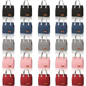 25 Pack Insulated Lunch Bags Bulk Set, Reusable Large Lunch Tote with Handles, Multi-Color Portable Food Carrier for Office, Work, Picnic, Travel & Delivery Use