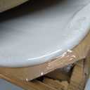Mayfair Linden Slow Close Toilet Seat, Non Slip Heavy Duty Wood, Easy Install, Round, White