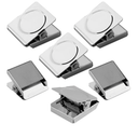 2.3 Inch Square Strong Magnetic Clips, 6 Pcs, 57 mm, Silver, Heavy Duty Refrigerator Magnet Clips, Magnets, Office Supplies, Photo Displays