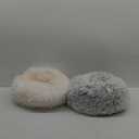 Super Plush Cuddler Round Soft Dog Bed Comfortably Stuffed Choose Size and Color (X-Small - 24" Diameter - Cream and Grey )
