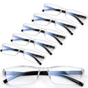 6 pack Executive Style Reading Glasses Men - Durable Readers with 99% Blue Light Blocking - Comfortable Fit with TR90 Frames, +2.75