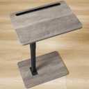 Sofa Armrest Tray Table for Couch - 360 Swivel Height Adjustable End for Small Spaces, Snack Side Table for Bed or Chair with Phone & Tablet Slot (Gray,Standard) (Taupe)
