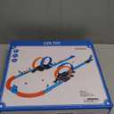 Toy Car Track Gift Set for Boys Kids Age 3-5 4-7 8-12, Long Race Tracks with 4 Action Loops and 4 High-Speed Slot Die-Cast Race Cars, 35+ Pieces Race Tracks to Create Multiple Configurations