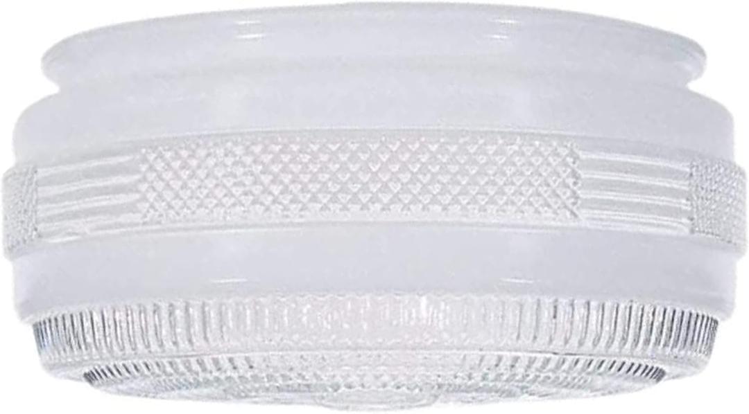 Aspen Creative 23604-01, 6" Clear And White Drum Replacement Glass Shade For Ceiling Fixture, 6"Dia x 3-1/4"H/Fitter 5-5/8"