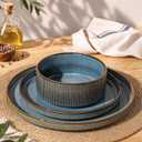 GBHOME Stoneware Dinnerware Sets for 8, 24-Piece Plates and Bowls Set