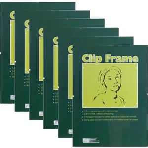Ambiance Gallery Clip Frame - 8x10-6 Pack of Modern Low-Profile Invisible Minimalist Picture Frames - Poster Frames with Glass and Backing