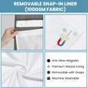 SORTTO No Hook Shower Curtain with Snap in Liner Set Waffle Shower Curtain for Bathroom Hotel Style Fabric Waterproof Inner Liner71" W x 80" H, Dark Grey
