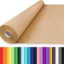 Vanhench 36"x 2400" (200') Brown Wrapping Paper Roll, Bulletin Board Paper Kraft/Craft Paper, Birthday Valentines Bouquet Flower Gift Packing Art Poster Crafting Moving Shipping Supplies, 70GSM 55LB