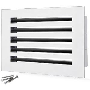 16x10 Modern AC Vent Cover Decorative Air Vent Register Grille, Linear Slot Diffuser, Adjustable Airflow, Quiet Operation, HVAC Vent Cover for Ceiling, Wall & Floor, White Aluminum Alloy