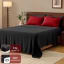FUANNA Full Size Comforter Sets 7 Pieces, Reversible Bed in a Bag Full with All Season Premium Comforter, Bedding Sets Includes Comforter, Flat Sheet, Fitted Sheet, Pillowcases & Shams, Red & Black