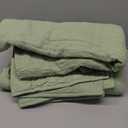 Palassio Sage Green 100% Cotton Quilt Queen Size Bedding Sets with 2 Pillow Shams, Textured Lightweight Soft Bedspread Shabby Chic Coverlet, Quilted Comforter Bed Cover for All Season, 3 Pieces (Queen(90"x96")