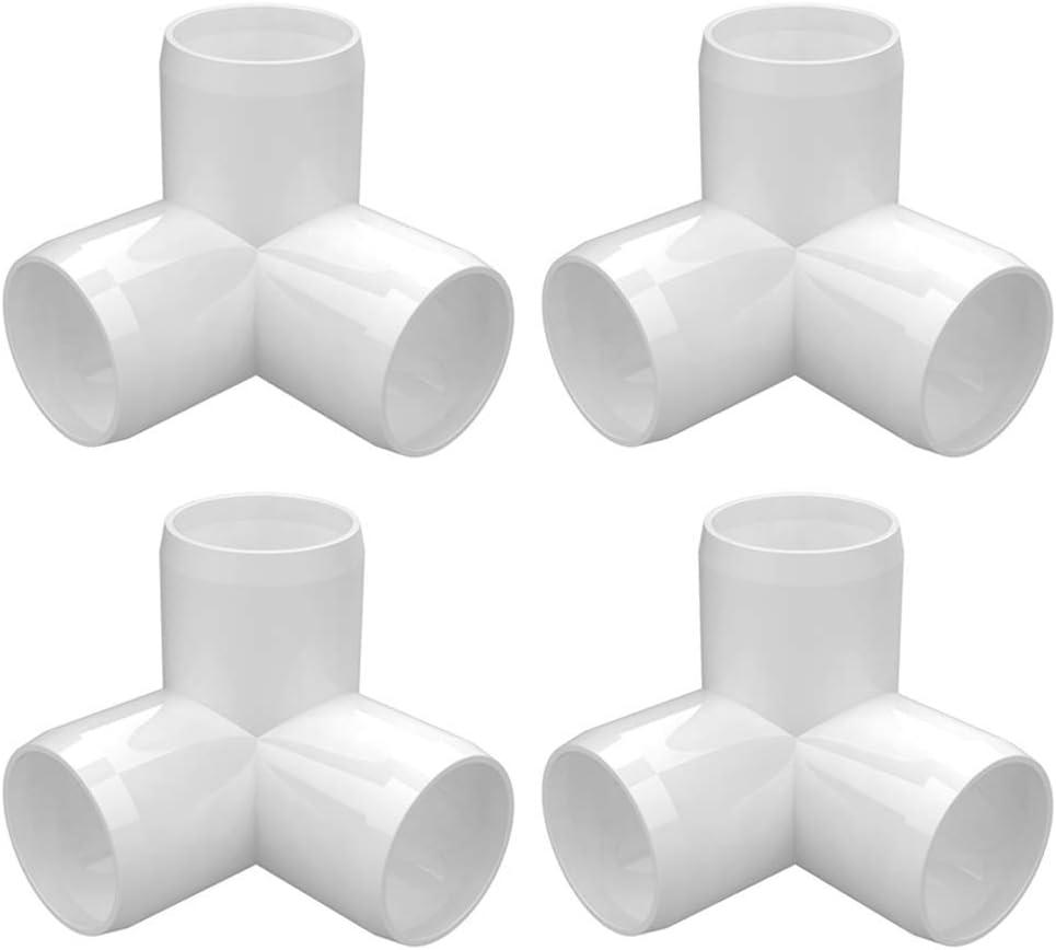 LetsFix 3 Way PVC Fittings 1-1/4 Inch (4-Pack), Furniture-Grade, Heavy-Duty Pipe Connectors for Plumbing, DIY Projects, and Home Furniture Assembly, Compatible with 1-1/4" Schedule 40 PVC Pipes