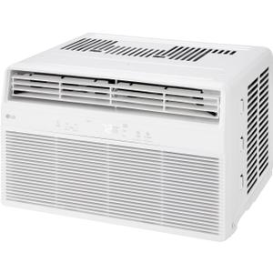 LG 10,000 BTU Window Air Conditioner with Dehumidifier, 115V, Window AC for Medium Rooms up to 450 Sq. Ft., Window Unit AC with Remote Control, 3 Speeds, Auto-Restart, 24-Hour Timer, White