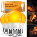 Neporal Amber Sleep Light Bulbs 1800K 4PK, 6W 40 Watt Equivalent, 99.96% Blue Blocking Soft Warm Light Bulbs A15, Amber Night Light E26 for Bedroom and Baby Nursery Light