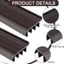 2 Pcs 4 Feet Brown Vinyl Door Bottom Adjustable Weatherstrip Door Bottom with Drip Cap Weatherproof Under Doors Seal for Gaps from 1/4'' to 9/16'' for 1 3/4'' to 2'' Thick Doors