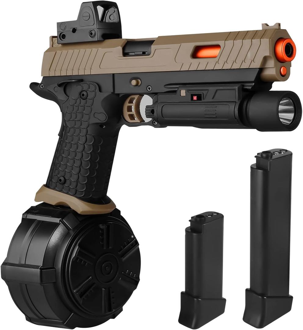 Electric Gel Toys New X5, Full Auto Splat-Blaster Includes Drum and Goggles for Outdoor Team Game, X2 Upgrade Version for Ages 14+,Sandy