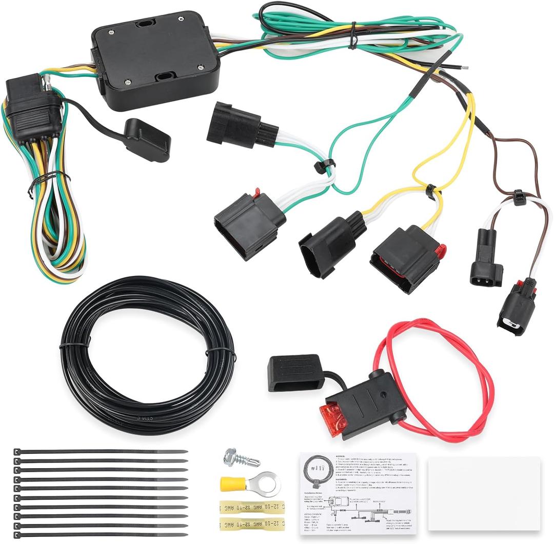 WATERWICH 4-Pin Trailer Wiring Harness Compatible with 2014-2021 Jeep Grand Cherokee/ 2022-2022 Jeep Grand Cherokee WK Replacement for 56426 Trailer Hitch Wiring Harness