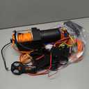 AC-DK 2500 lb ATV/UTV Winch Synthetic Rope Kits, 12V Winch with Wireless Remote for Off Road Trailer Boat RV Towing Winches, Winch with Mounting Plate and Wired Remote (Orange)