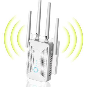 WiFi Extender Signal Booster for Home with 6 Antennas, Stable & Powerful Coverage Up to 9800 Sq.ft for 64 Devices, Internet Booster, WiFi Repeater & Wireless Access Point, Easy Setup, Ethernet Port