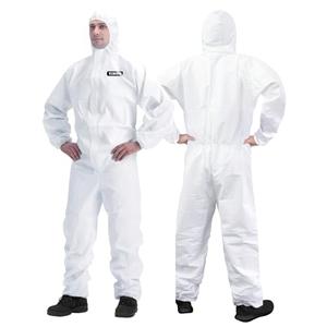 YIBER Hazmat Suit Disposable Coverall | Full Body Painters Suit in 7 Sizes with Multiple Specifications for Men & Women - Medium, White, 5 Pack Of 5