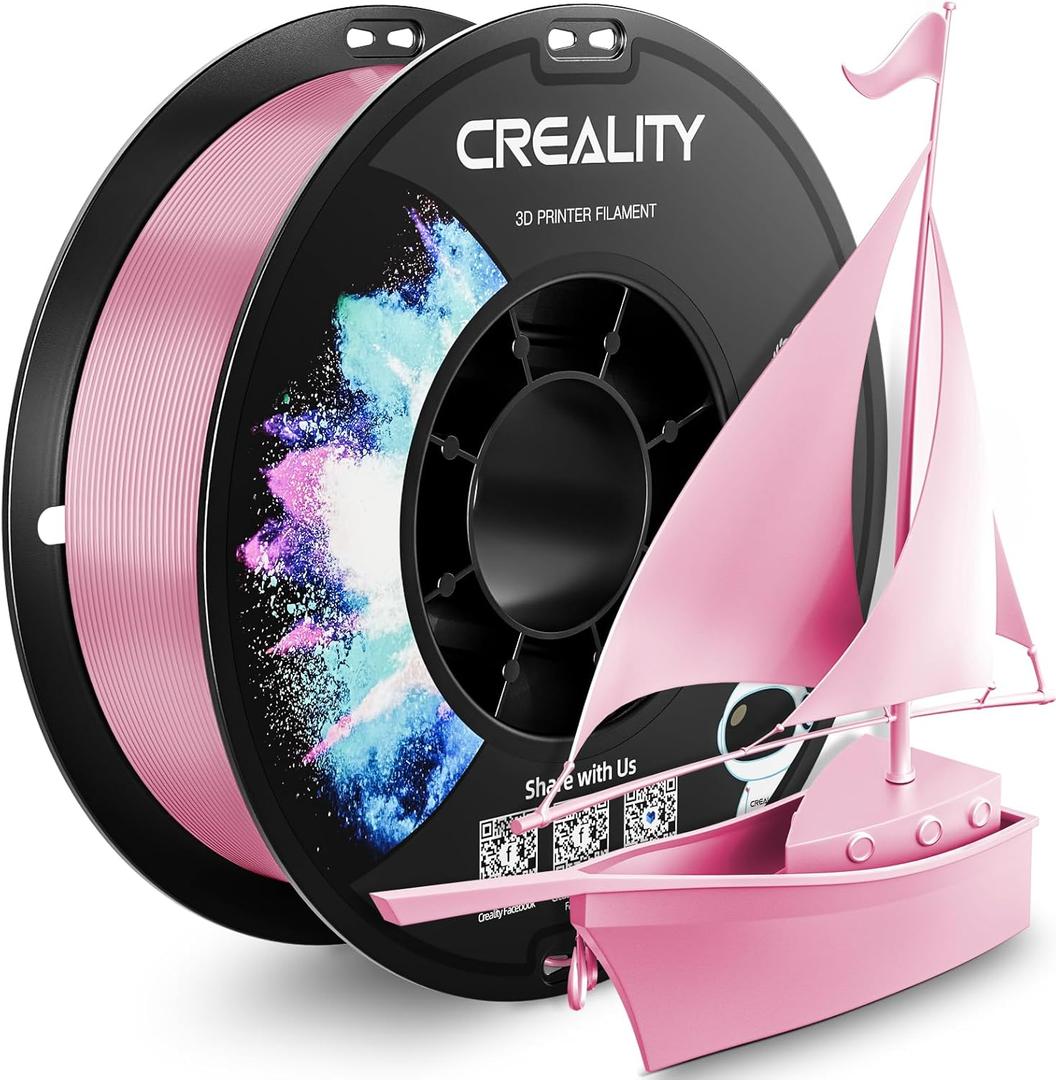 CREALITY PETG Filament 1.75mm 3D Printer Filament, 1kg (2.2lb) Neatly Wound Spool, Dimensional Accuracy 0.03mm, 2024 Latest Batch, Fit for Ender, Bambu Lab, Anycubic,ELEGOO FDM Printers, Pink (1kg Pink)