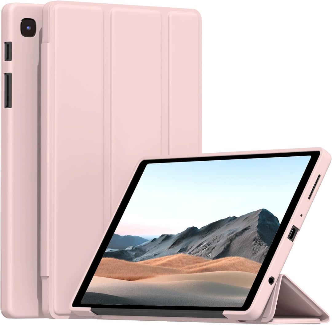 Case for Samsung Galaxy Tab A7 Lite 8.7 Inch 2021 (Model: SM-T220/T225/T227), Slim Lightweight Trifold Stand Cover with Soft TPU Back Shell, Pink