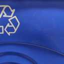 United Solutions Highboy Recycling Container, 23 Gallon, Space Saving Slim Profile and Easy Bag Removal for Indoor or Outdoor use, Recycle Blue