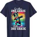 Goodbye 2nd Grade Hello 3rd Grade Dabbing Boy Colorful T-Shirt (Small, Navy Blue)
