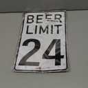 Crazysign Bar Accessories Vintage Beer Limit 24 Tin Sign for Home Bar Man Cave Garage Basement Decor 8X12 Inch (3396) (Ivory Grey)