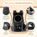 YUDODO Dog Front Carrier Backpack with Sunshade Hood, 2 Head-Out (Front & Side) Breathable Pet Carrier for Small Dog, Ventilated Doggy Backpack for Hiking Outdoor (Upgraded Black, L)