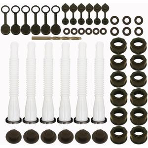 Gas Can Spout Replacement Set, Gas Can Nozzle Old Style Easy to Install, Flexible Pour Nozzle Suitable for Most 1/2/5/10 Gallon Oil Cans (6 Kit-White)
