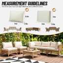 12Pcs Outdoor Couch Cushion Covers with Zipper, Water-Resistant Patio Cushion Covers, Max Compatible 24x24x3.15 Inch Patio Cushion, Full Coverage, Non-Stretch, UV-Resistant, Only Cover