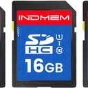 INDMEM 16GB SD Card (3 Pack), C10 SDHC UHS-I Memory Cards U1 Class 10 High-Speed Full 4K HD Video Compatible with Digital Point-and-Shoot Cameras, HD Camcorders, DSLR and PC