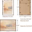 24x34 Oak Wood Picture Frame, 24"x34" Poster Frame for Wall, 24 x 34 Frame with Mat for 20x30, Rustic Wood Frame 24 x 34 with Real Glass, 24 by 34 Large Photo Frame (Walnut Color, 1 Pack)