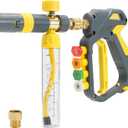 PWACCS Pressure Washer Gun with Foam Cannon, 100 ML | Mini No-Dilution Foam Cannon Pro Power Wash, Soap Cannon, 4 Nozzle Tips, For Car Wash