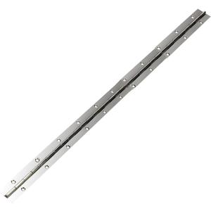 Heavy Duty Stainless Steel Chrome Continuous Piano Hinge, 600mm x 38mm x 1mm, 270 Open, 24 Pre-Drilled Holes, Silver