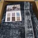 Rugflix 8x10 Area Rugs for Living Room, Washable Large Rug Stain-Resistant Low Pile, Modern Dark Carpet for Dining Room Home Office Kid Room Nursery Bedroom, Navy Blue/Black (01-ocean Blue)