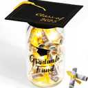 2025 Graduation Gifts for Her/Him- Lighted Graduation Mason Jar Filled with Money & Class of 2025 Cap Kit,Graduation Decorations Class of 2025 Graduation Centerpieces, Money Gift Ideas for Boys Girls