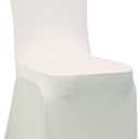 WELMATCH Ivory Stretch Spandex Chair Covers - 12 pcs Wedding Party Dining Scuba Elastic Chair Covers (Ivory, 12)