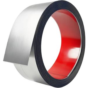 20FT Metal Wall Trim,Peel and Stick Molding Trim Frame,Stainless Steel Trim,self Adhesive Trim for Wall Fireplace Microwave Gap Filler,Silver Brushed,20ft x 2inch