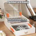 Jewelry Box with Mirror, Flip-Linked Jewelry Display Storage Box, 2 Tier Jewelry Organizer with Velvet Lining for Earring Necklace Bracelet, Ideal Gift for Girls, Wife, Daughter