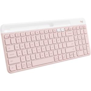 Logitech K585 Multi-Device Slim Wireless Keyboard, Built-in Cradle for Device; for Laptop, Tablet, Desktop, Smartphone, Win/Mac, Bluetooth/Receiver, Compact, Easy Switch, 24 Month Battery - Rose