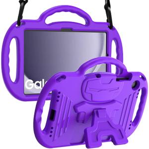 LTROP Case for Samsung Galaxy Tab A11 Plus 2025 / A9 Plus 2023 11 Inch with Shoulder Strap Handle & Kickstand, Shockproof Bumper Case for Galaxy Tab A11+ 2025 / A9+ 2023 11" - Purple