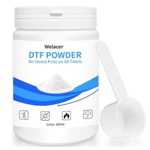 Welacer DTF Transfer Fine Powder White 500g / 1.1lb, 0-80um Digital Transfer Hot Melt Adhesive Applies to Big Pattern, for All Fabric, Work with DTF Film and DTF Ink or Heat Sublimation